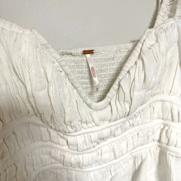 Free People Chloe Smocked Tie Neck Cotton Top - Picture 5 of 11